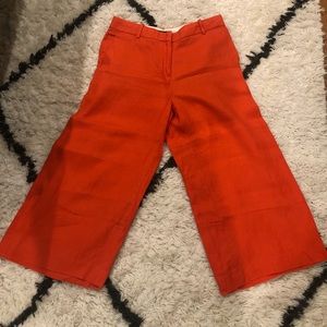 Coral linen wide legged pants by J Crew